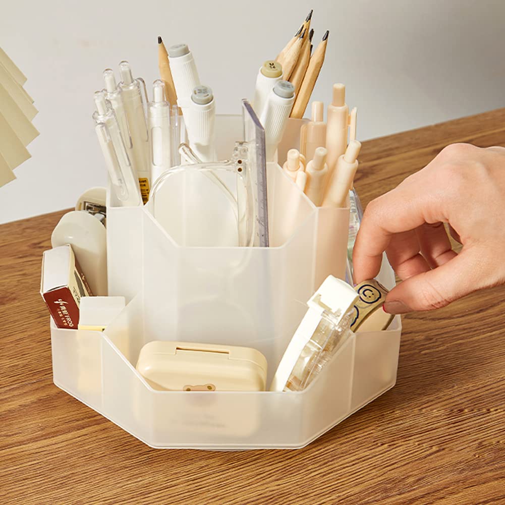 Rotating Art Supply Storage Organizer,Pencil Holder With 9 Compartment, Pen Storage Organizer, For Kids Art Desk, Homeschool Sup