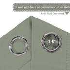 H.Versailtex Room Darkening Curtains For Living Room Light Reducing Thermal Insulated Window Treatment Panels/Drapes Grommet Top 2 Panels Sea Grass - 52 X 84 Inches