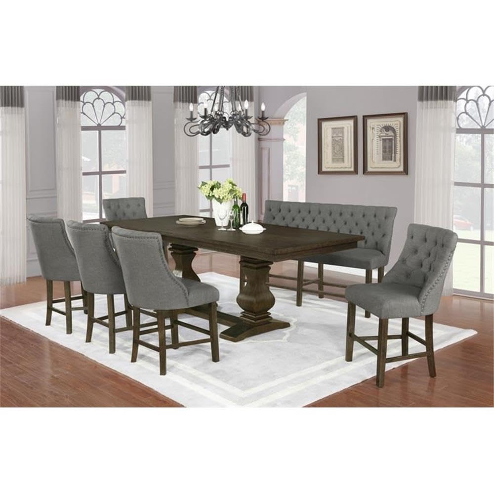 Best Quality Furniture D45-Chc2 Counter Height Chairs, Gray