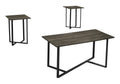 Monarch Specialties I 7975P Table Set, 3pcs Set, Coffee, End, Bronze Laminate, Black Metal, Contemporary