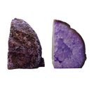Jic Gem Book Ends For Shelves Dyed Purple Agate Bookends Natural Geode Brazilian Rock Stone Book Ends Decorative With Rubber Bum