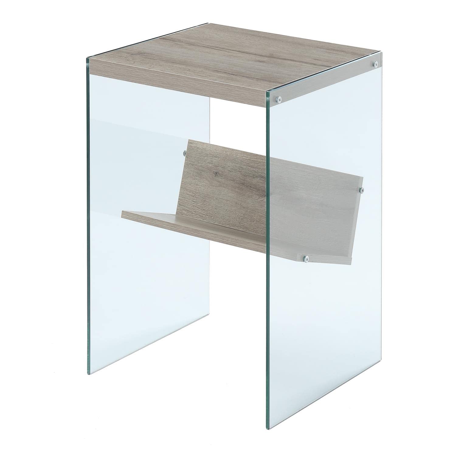 Convenience Concepts Soho End Table, Sandstone / Glass