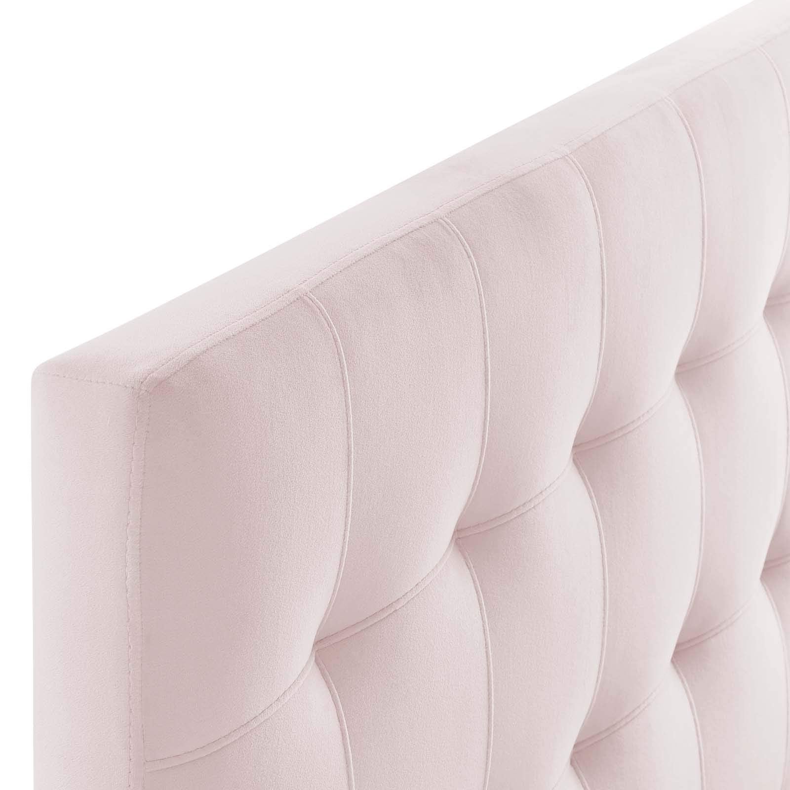 Modway Lily Twin Headboard - Biscuit Tufted, Performance Velvet, Pink - Stylish Bedroom Décor