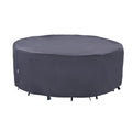 F&J Outdoors Outdoor Patio Furniture Covers, Waterproof Uv Resistant Anti-Fading Cover For Medium Round Table Chairs Set, Grey,