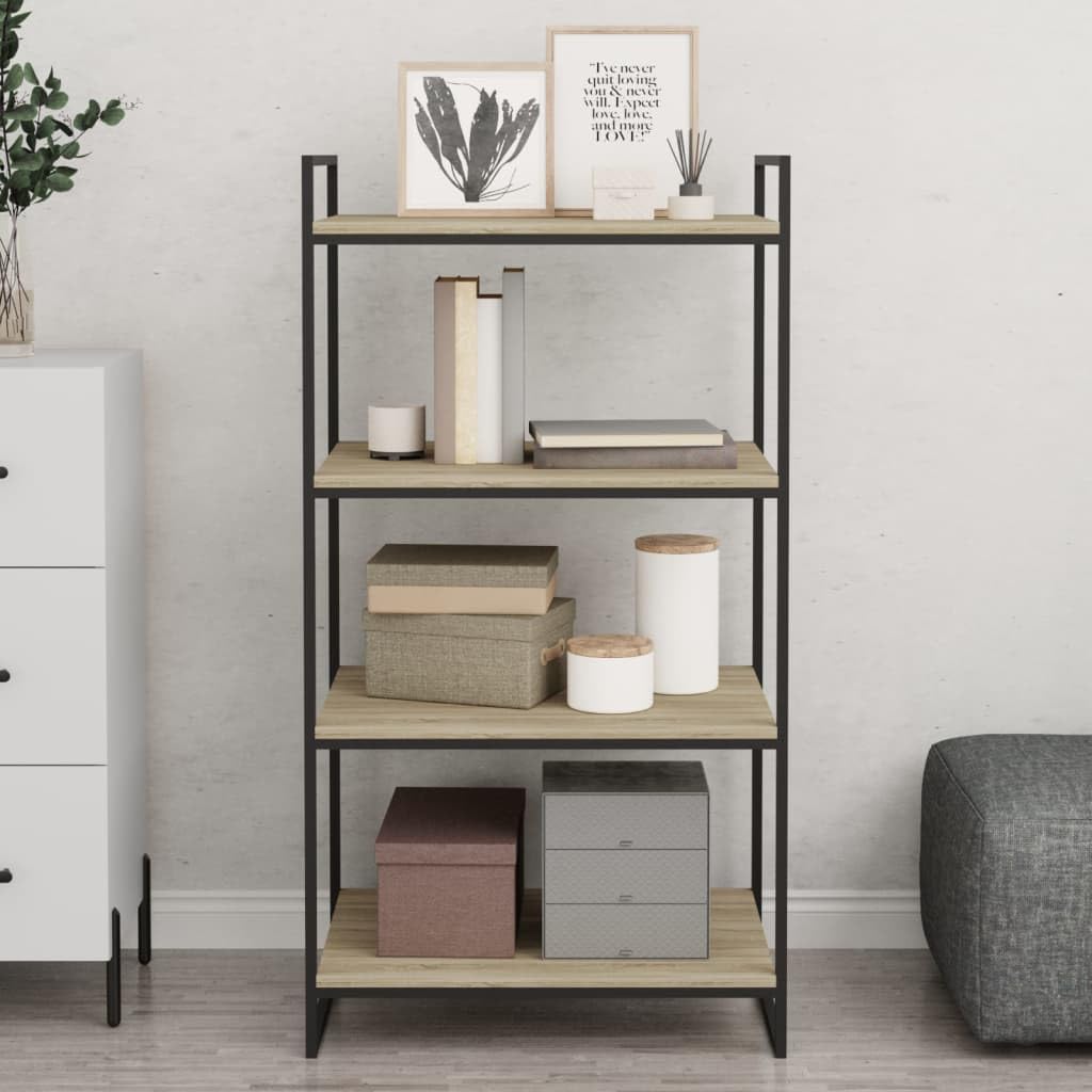 vidaXL Bookshelf Boards 8pcs - Modern Sonoma Oak Finish Engineered Wood Book Shelves Storage Solution - Easy to Clean - 23.6 &quot;x 19.7&quot; x 0.6&quot; Dimensions