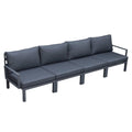 Hamilton Aluminum Patio 4-Seater Sofa With Cushions in Black