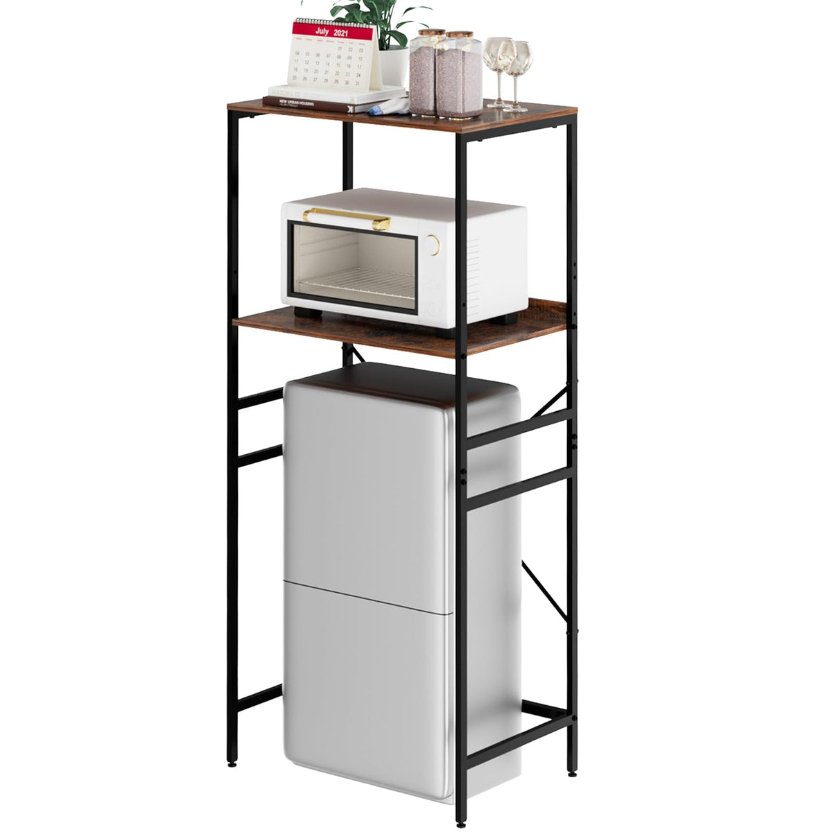 Qieerhior Mini Fridge Shelf Mini Fridge And Microwave Stand Over Mini Fridge Storage Rack Height Adjustable Microwave And Fridge