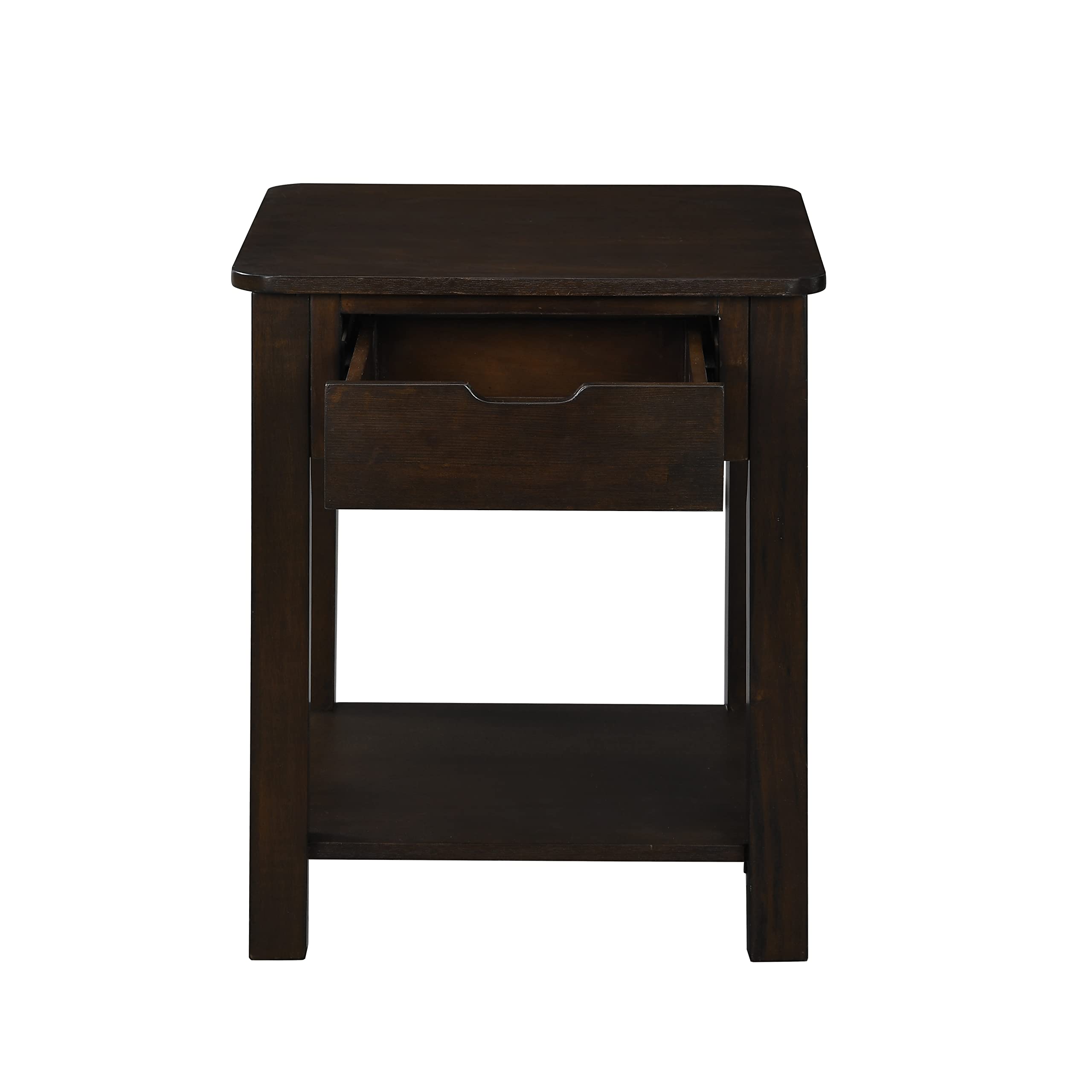 Lilola Home Flora Dark Brown MDF End Table with Drawer