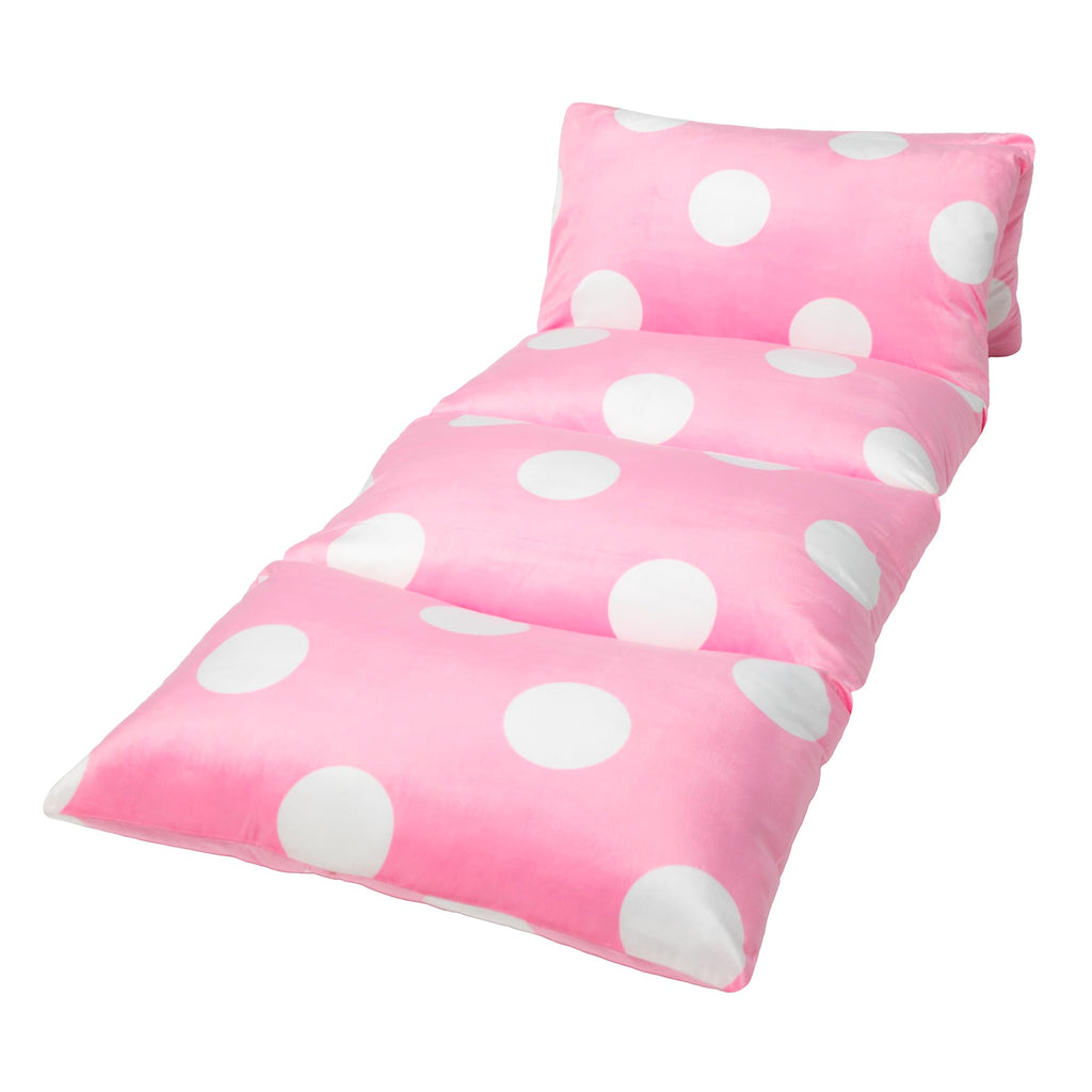 Butterfly Craze Floor Pillow Case, Mattress Bed Lounger Cover, Polka Pink, Queen Size - Cozy Seating Solution For Kids & Adults,