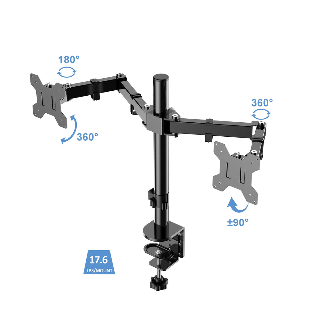 Rocelco 37.5" Deluxe Height Adjustable Standing Desk Converter with Dual Monitor Mount and Anti Fatigue Mat Bundle - Sit Stand Up Computer Workstation Riser - Keyboard Tray - Gray (R DADRG-DM2-MAF)
