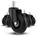 W B D Weibida Office Chair Wheels Replacement, 3 Inch Heavy Duty Pu Chair Casters Replacement, Gaming, Computer, Desk Chair Whee