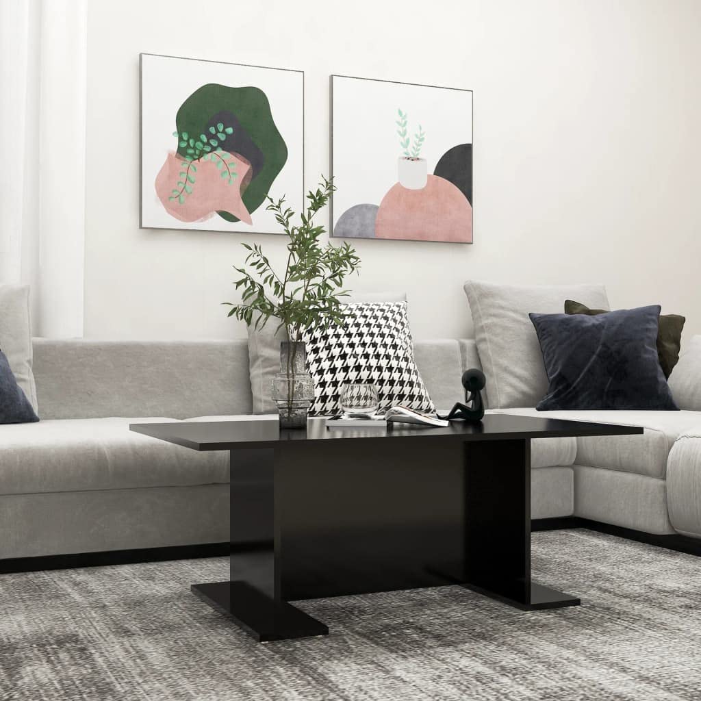 vidaXL Coffee Table Black 40.7"x23.6"x15.7" Engineered Wood