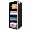 Jankify 4Shelf Hanging Closet Organiser | Foldable NonWoven Fabric Wardrobe Storage Shelves For Clothes & Accessories | Space 