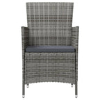 vidaXL Poly Rattan Patio Chairs 2 pcs with Dark Gray Cushions - Comfortable Outdoor Seating, Weather-Resistant Gray Rattan Construction with Sturdy Powder-Coated Steel Frame - Assembly Required
