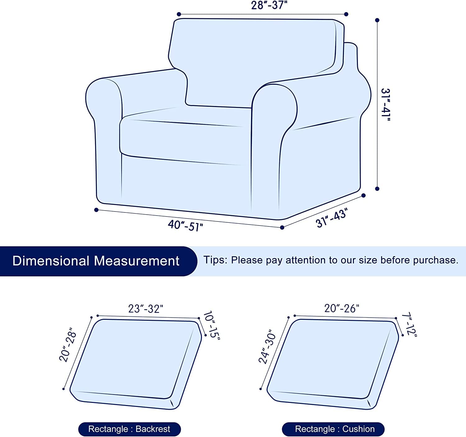Subrtex 3 Pieces Stretch Sofa Slipcover Sets Couch Cover Sets Backrest Cushion Covers Furniture Protector Collection Set For Ove