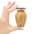 KC KATIE COLLECTION BY URNSELLER Small Keepsake Cremation Urn for Human Ashes Aluminum with Wood Grain Finish  Mini Metal Sharin