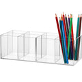 Yulejo 8 Slot Clear Acrylic Pen Holder Makeup Brushes Organizer Holder Eyebrow Pen Container Bathroom Storage Square Cube Deep O