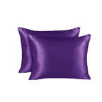 Shopbedding Luxury Satin Pillowcase For Hair - Queen Satin Pillowcase With Zipper, Grape (Pillowcase Set Of 2) - Blissford
