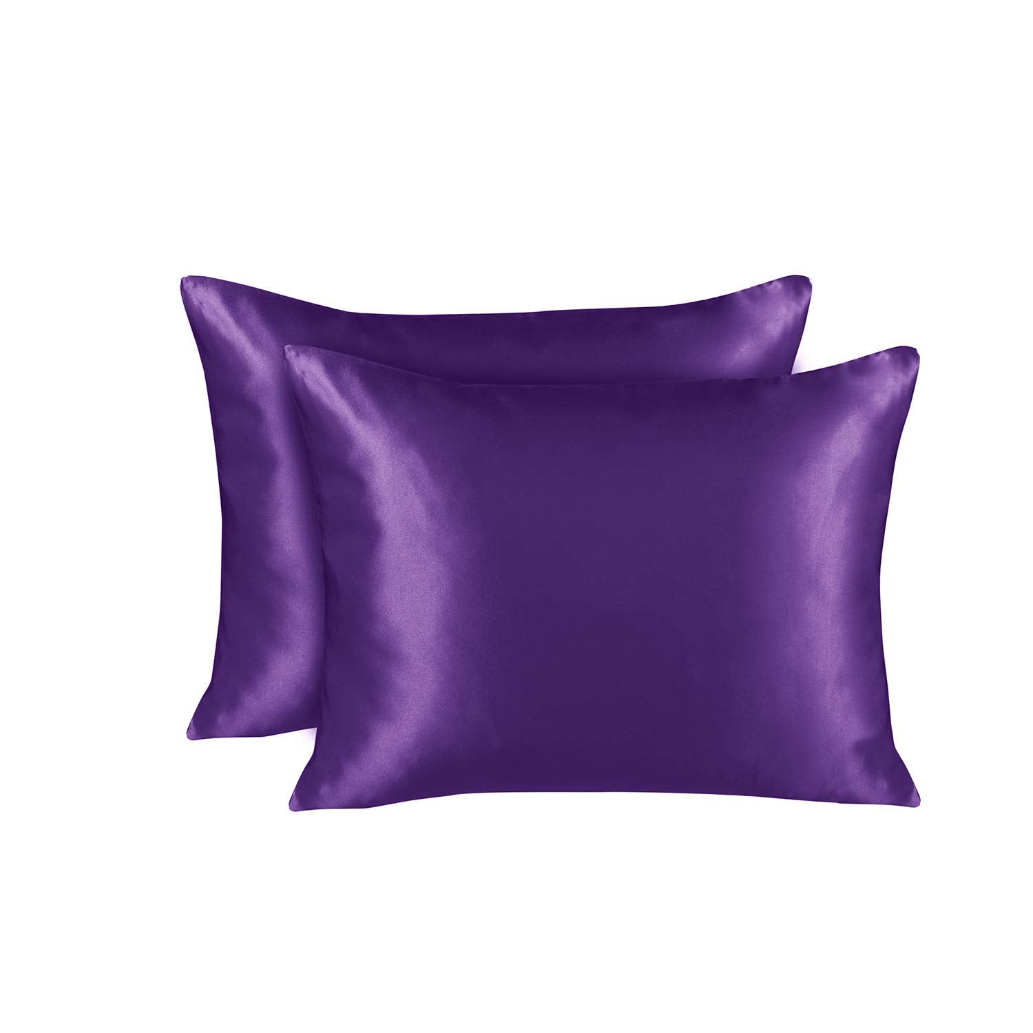 Shopbedding Luxury Satin Pillowcase For Hair - Queen Satin Pillowcase With Zipper, Grape (Pillowcase Set Of 2) - Blissford