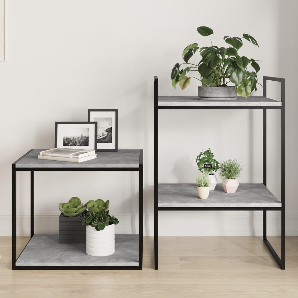 vidaXL 8-Piece Bookshelf Boards - Engineered Wood Construction - Concrete Gray, 15.7x19.7x0.6 - Modern Design - Easy Maintenance