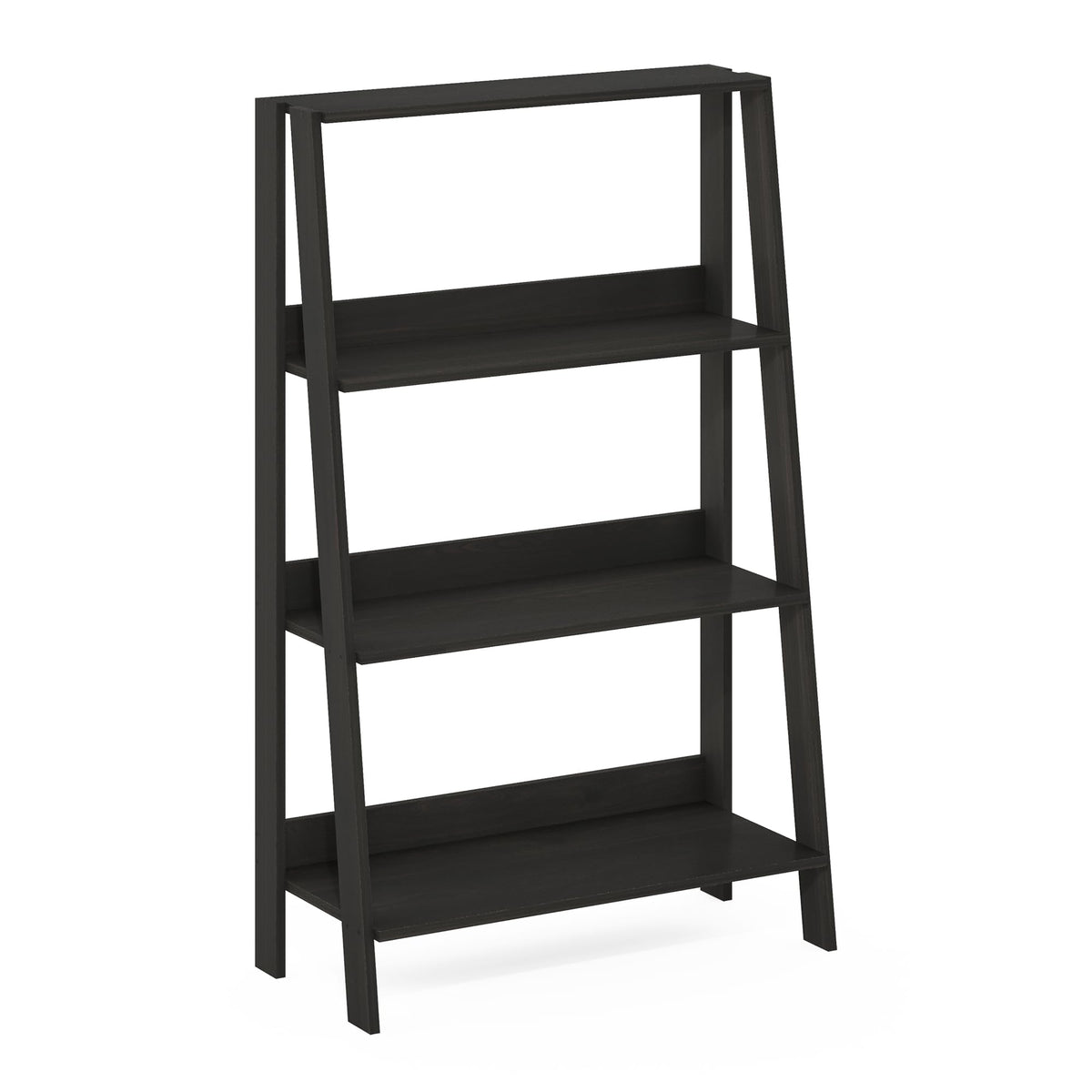 Furinno Ladder Bookcase Display Shelf, 4-Tier, Espresso