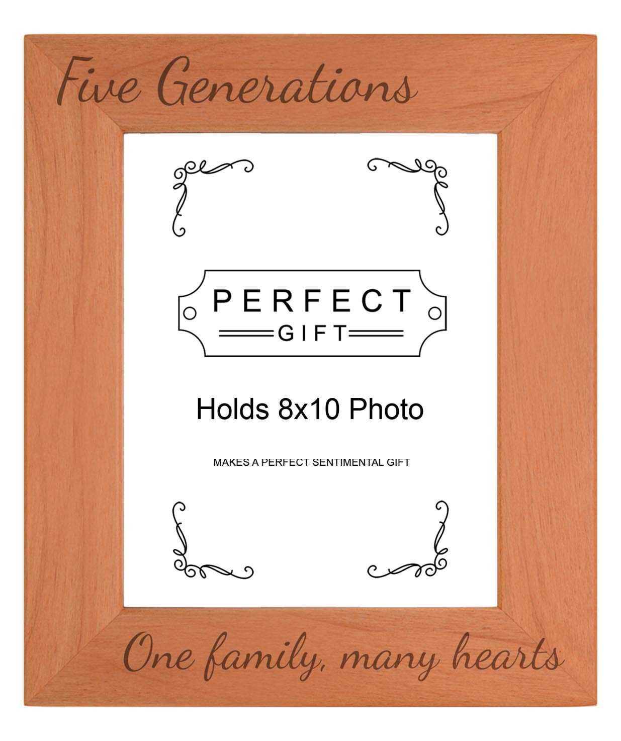 Gifts For All By Rachel Olevia Sentimental Photo Frame Five Generations One Family Many Hearts Wood Engraved 8x10 Portrait Pictu