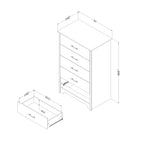South Shore Fusion 5-Drawer Chest, Bleached Oak