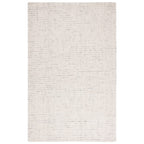 SAFAVIEH Abstract Collection Area Rug - 6' x 9', Ivory & Light Grey, Handmade Wool, Ideal for High Traffic Areas in Living Room,