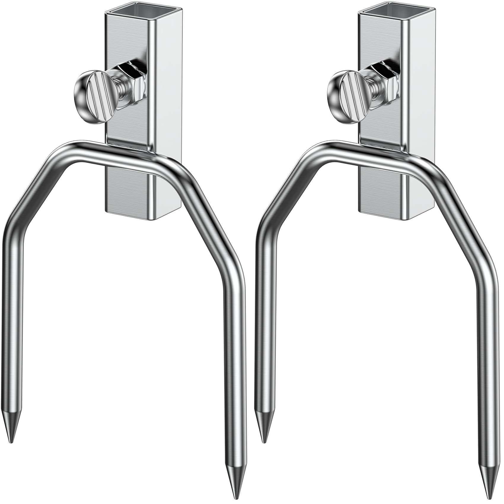 Onlyfire 6104 Chromed Heavy Duty Bbq Rotisserie Meat Fork (1 Pair), Only Fits 5/16' Square Rotisserie Spit Rods