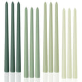 LPUSA 12 inch Green Gradient Taper Candles Unscented Smokeless Long Tall Tapered Candle for Candlesticks Sticks Wedding Advent H