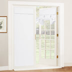 Ryb Home Privacy Door Curtains - Room Darkening French Door Curtain Sidelight Window Curtains For Tricia Door Portable Self Adhesive Drapes For Office, 26 Inch Wide X 69 Inch Long, 2 Pcs, Pure White