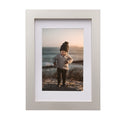 KINLINK 4x6 Picture Frame Light Grey, Wood Frame with Acrylic Plexiglass for Pictures 3.5x5 with Mat or 4x6 without Mat, Tableto
