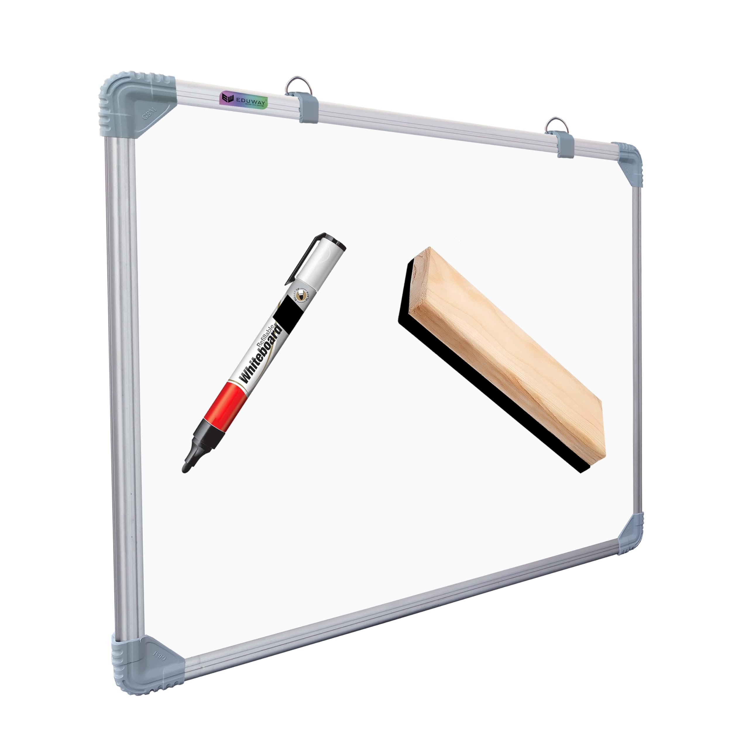 Eduway 2X2 Feet Kunj Non-Magnetic Double-Sided White Board And Chalkboard Combo With 1 Marker And 1 Duster | Ideal Use For Home,