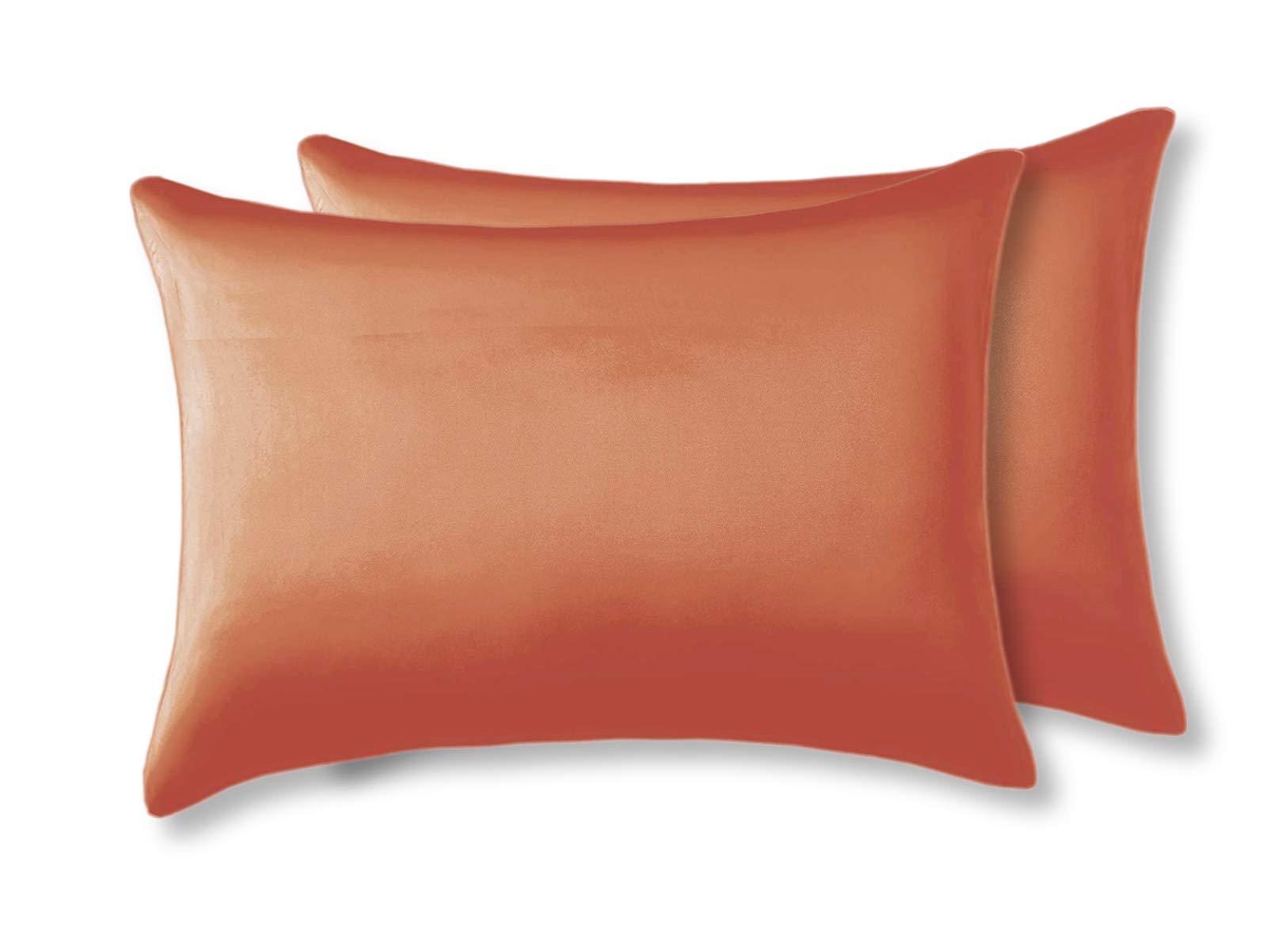 Natural Silk Pillowcase Set Of 2 For Hair &Skin - Both Sides 19 Momme 600 Thread Count With Hidden Zipper (Coffee, King)