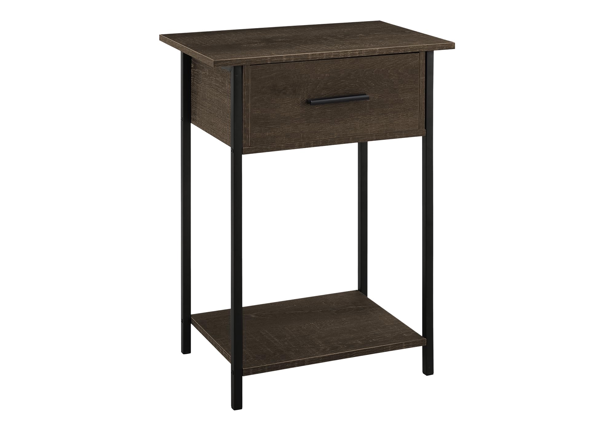 Accent Table, 2 Tier, End, Black Metal, Contemporary