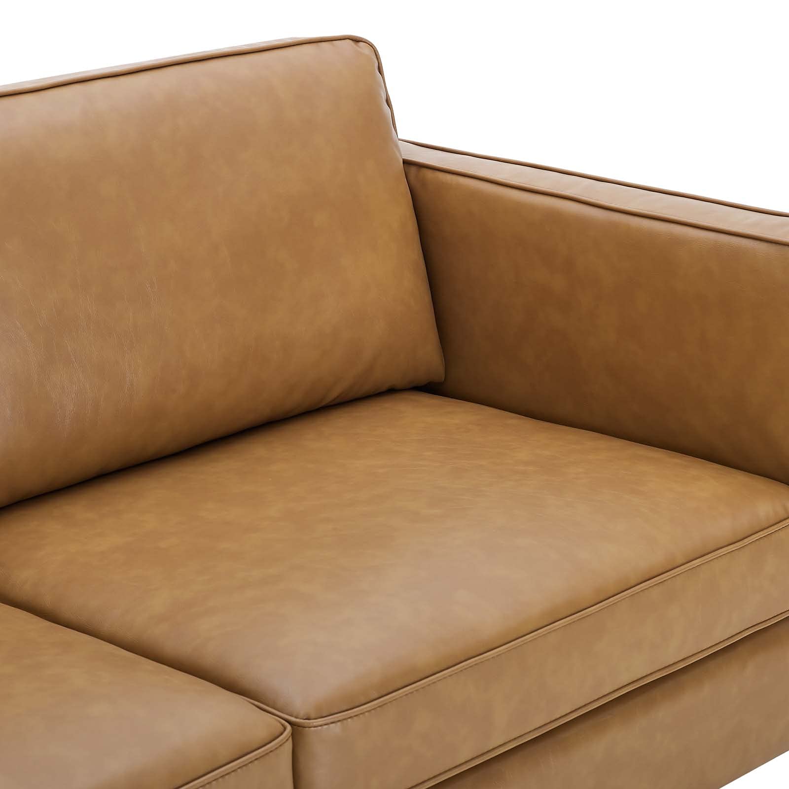 Modway Kaiya Upholstered Vegan Leather Sofa, 32 x 71 x 33.5, Tan