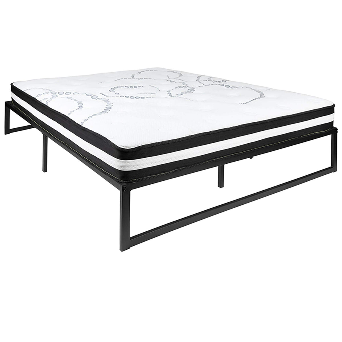 Flash Furniture Platform Bed Frames/Mattress Set, Queen, 0