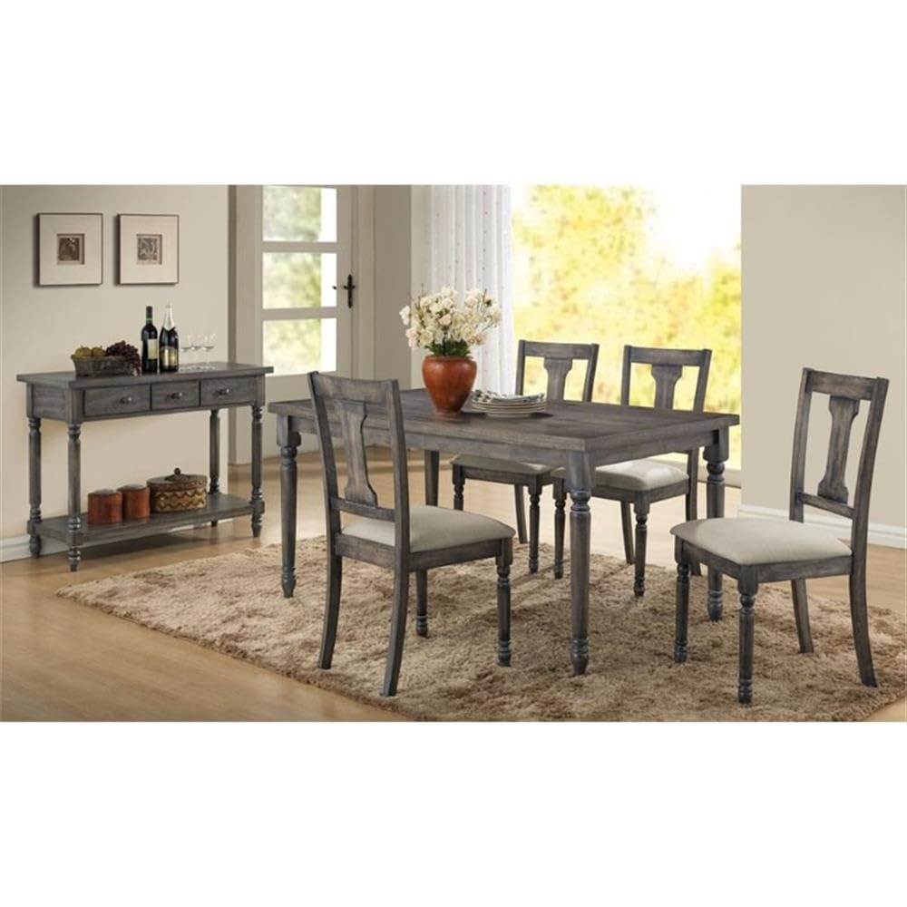 acme AC-71435 Dining Table, 26&quot; L x 21&quot; W x 41&quot; H, Weathered Gray