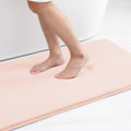 Smiry Memory Foam Bath Mat 36 x 24, Extra Soft Absorbent Bathroom Rugs Non Slip Bath Rug Runner for Shower Bathroom Floors, Pink