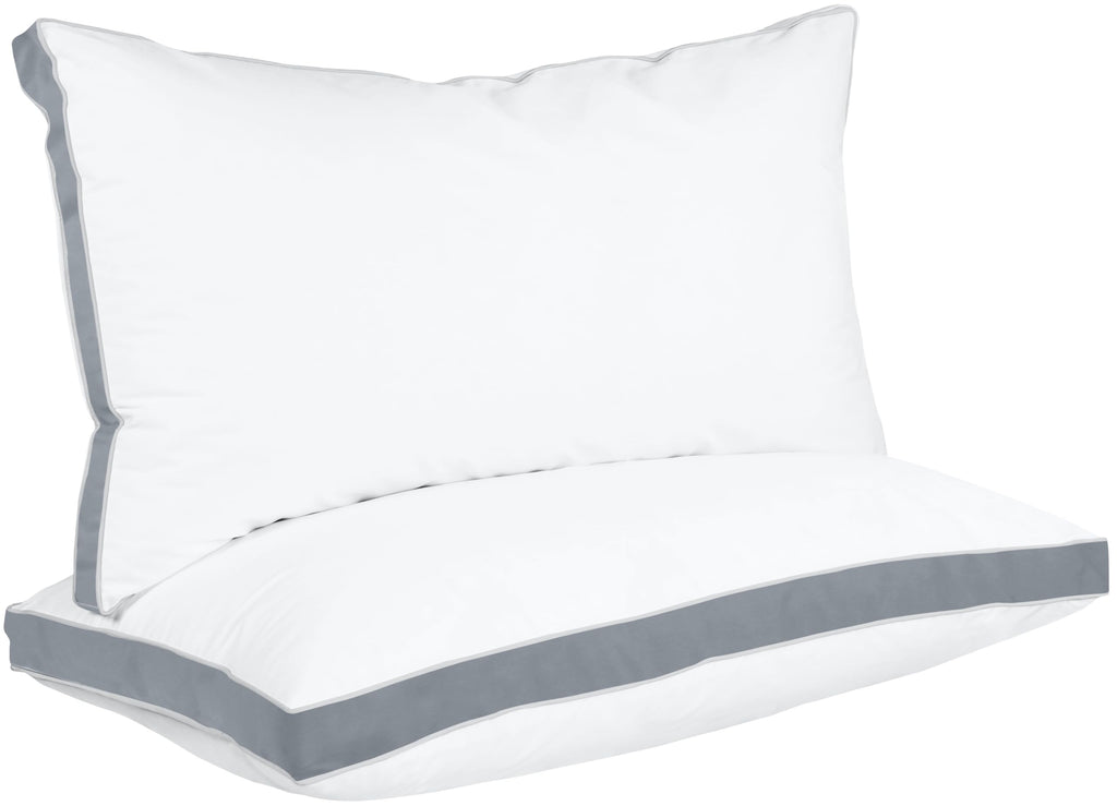 Utopia Bedding Bed Pillows For Sleeping King Size (Grey), Set Of 2, Cooling Hotel Quality, Gusseted Pillow For Back, Stomach Or