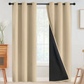 Simplehome 100% Blackout Curtains For Bedroom,Thermal Insulated Natural Grommet Window Drapes Room Darkening Curtains For Living