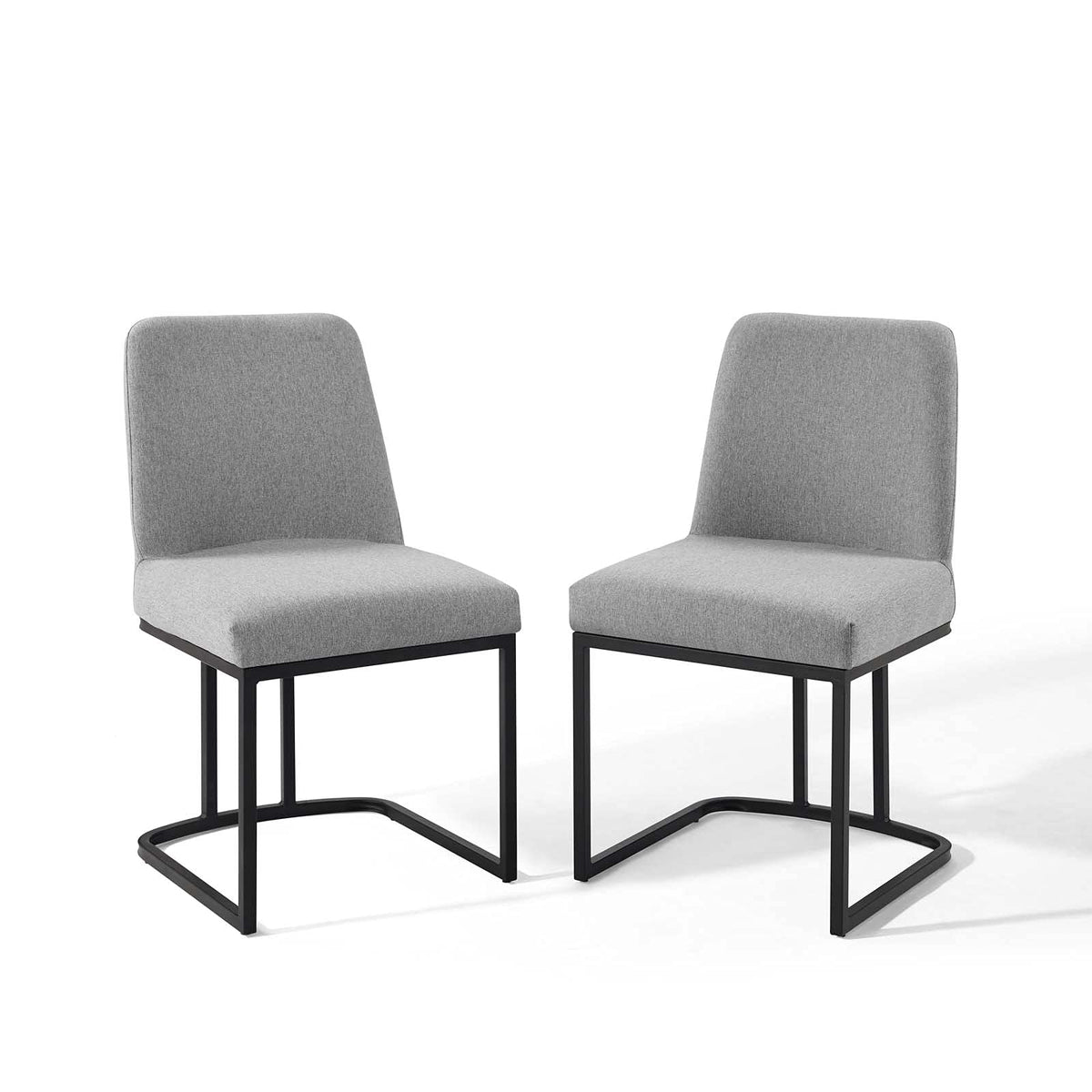 Modway Amplify Dining Chair, Set of 2, Black Light Gray