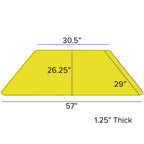 Flash Furniture Wren 29''W x 57''L Trapezoid Yellow Thermal Laminate Activity Table - Height Adjustable Short Legs