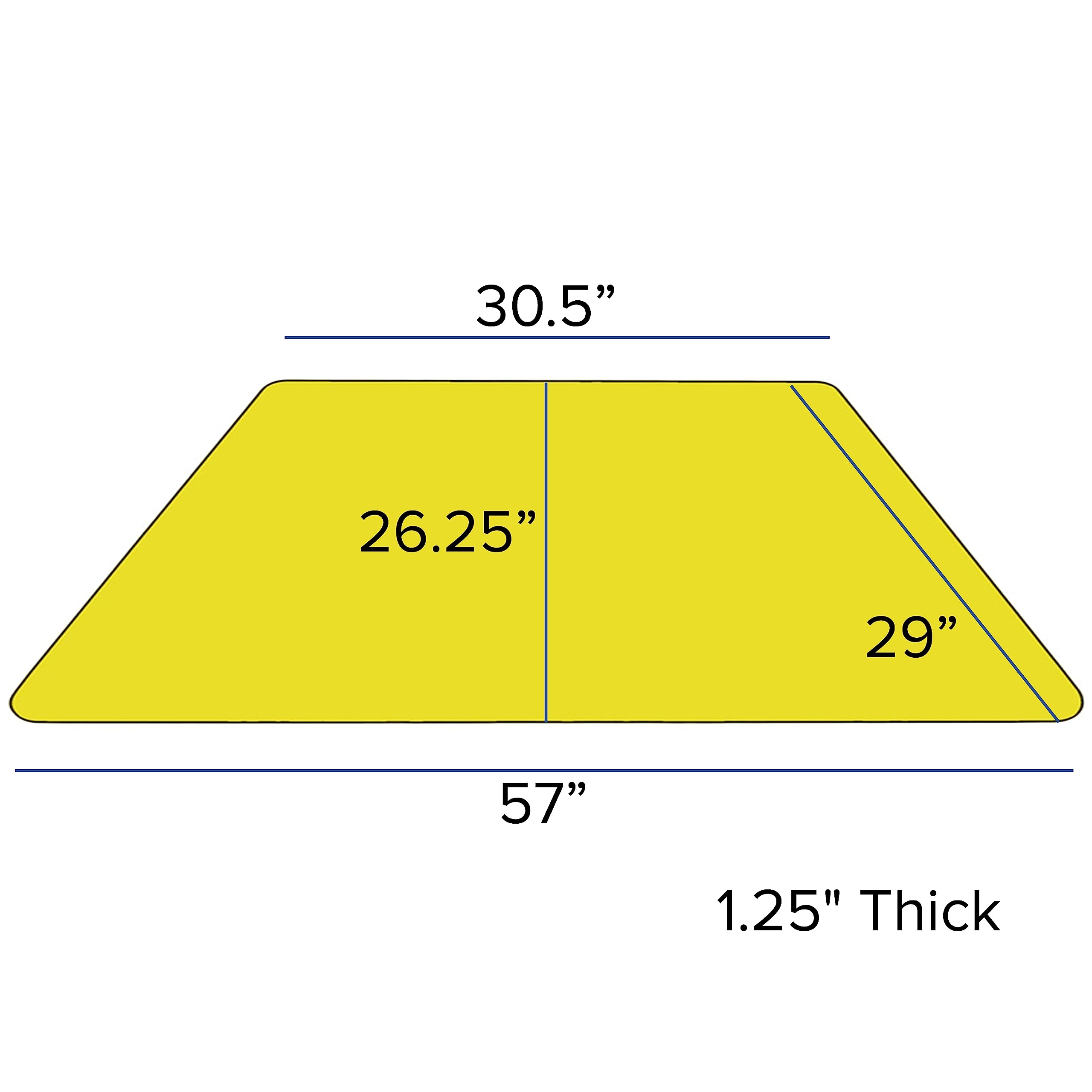 Flash Furniture Wren 29''W x 57''L Trapezoid Yellow Thermal Laminate Activity Table - Height Adjustable Short Legs