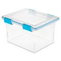 Sterilite Gasket Box, Stackable Storage Bin with Latching Lid, 32 Quart, 12 Pack