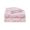 Lasoftan Kids Sheet Set Twin Size 3 Pcs, Girls Twin Sheet Set With Pink Unicorn Pattern,Kids Girls Twin Fitted Sheet ,Breathable