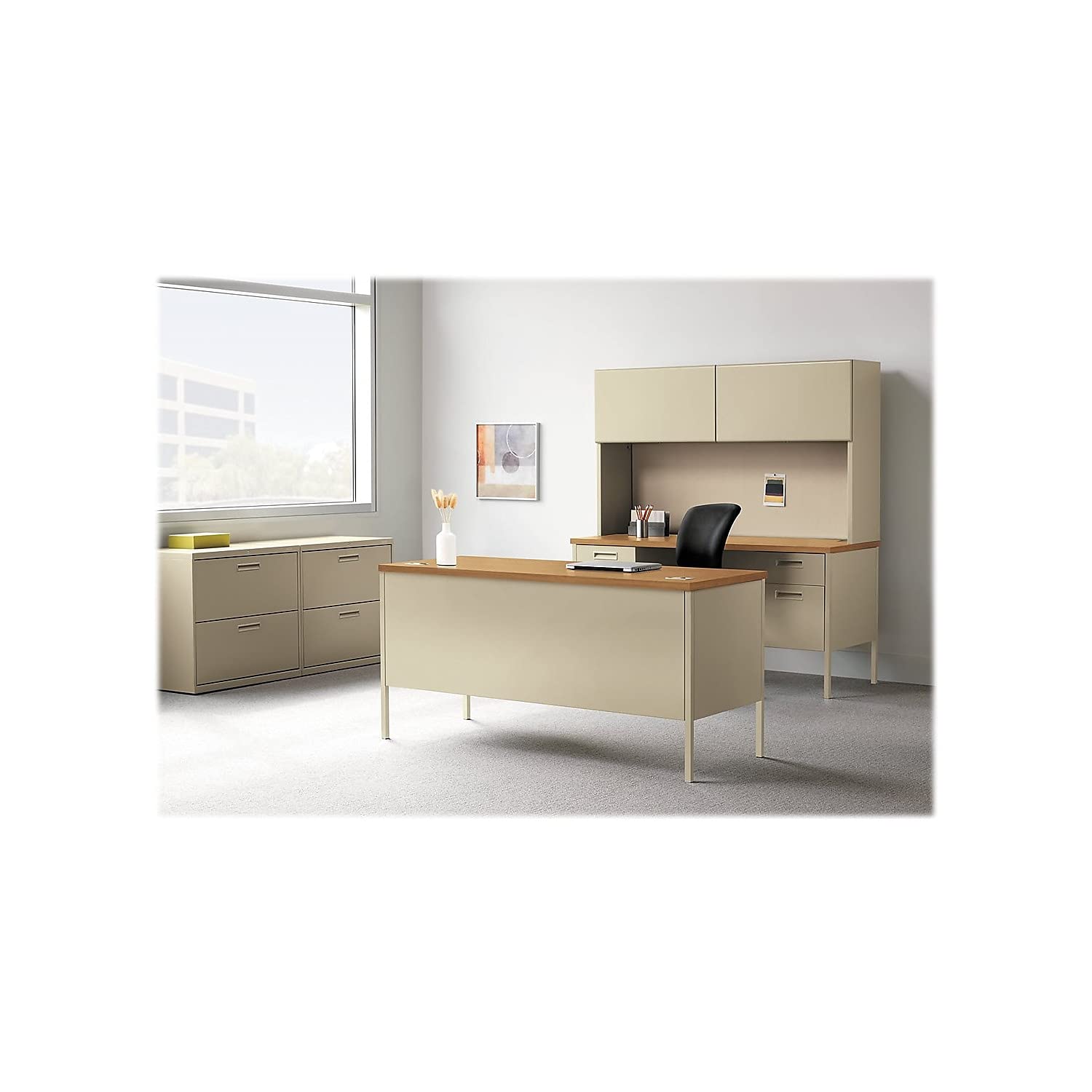 Hon P3262Cl Metro Classic Double Pedestal Desk, 60W X 30D X 29 1/2H, Harvest/Putty