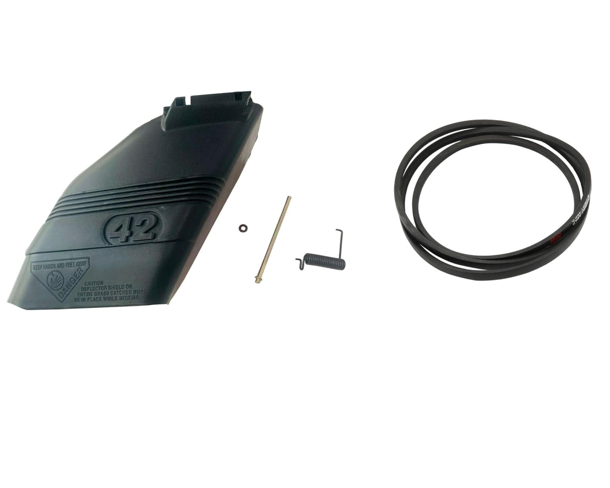 Combo Pack For New 42' Deflector Shield Chute W/Hardware For Sears Craftsman Husqvarna Poulan 144959 532144959 Deck Belt Fit 42