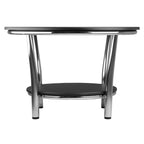 Winsome Wood Maya Round Coffee Table, White Top, Metal Legs [Kitchen] Part No. 93531