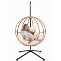 DAYARUS Egg Chairs Outdoor, Hanging Egg Chair with Stand, All Weather Swing Chair, Modern Swinging Egg Chairs Indoor, Metal Hang